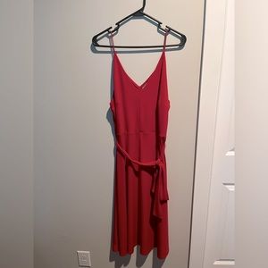 H&M Red Spaghetti Strap MIDI Dress